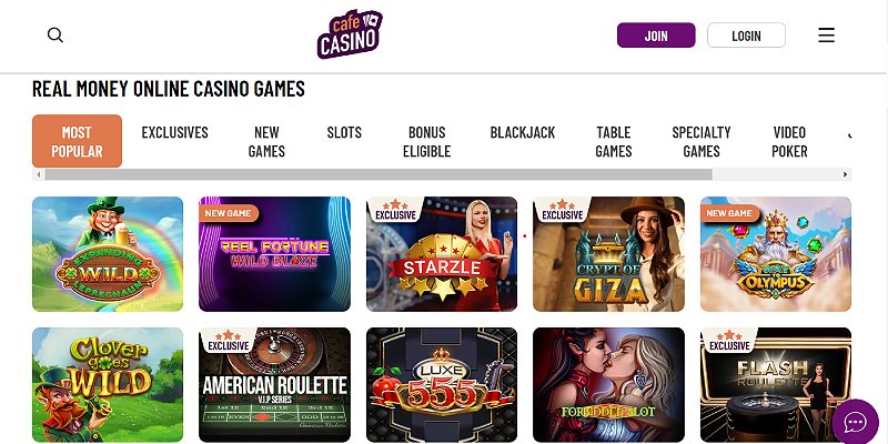 Cafe Casino online slots