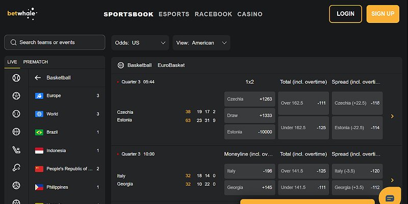 BetWhale Sports - Basketball