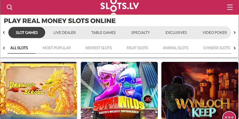 Slots.lv online casino games