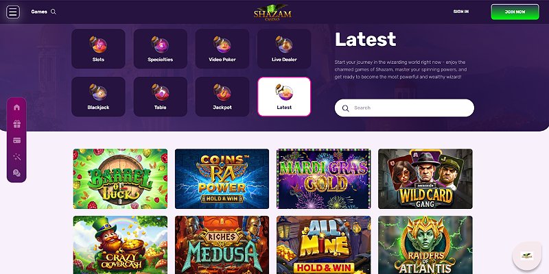 Shazam online casino