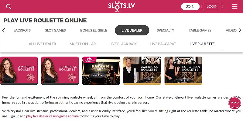 slots.lv homepage