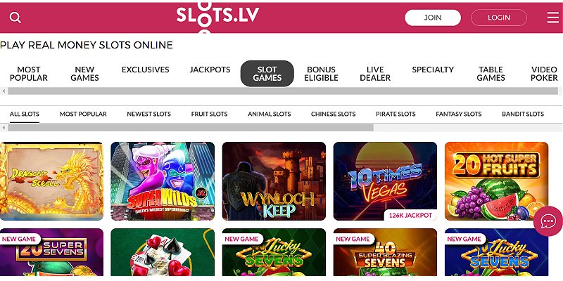 Slots.lv online casino games