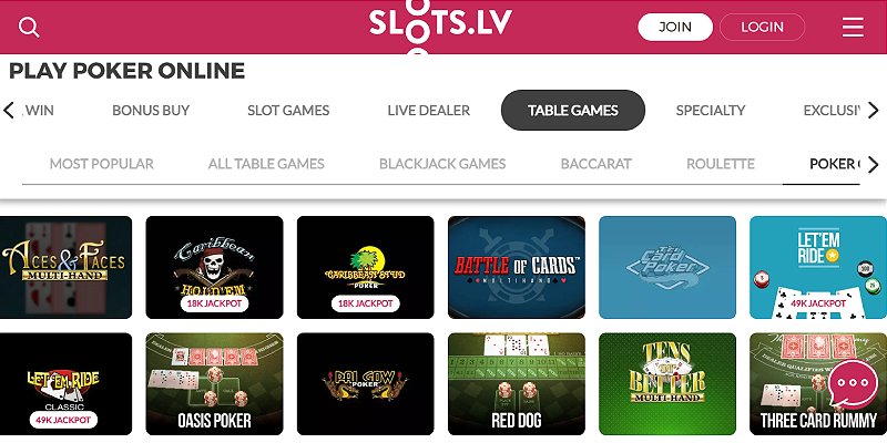 slots.lv homepage