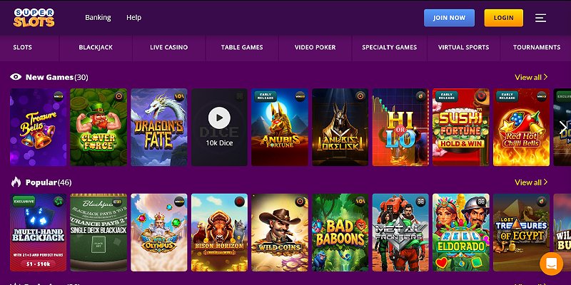 super slots homepage