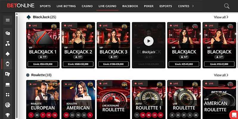 BetOnline casino games